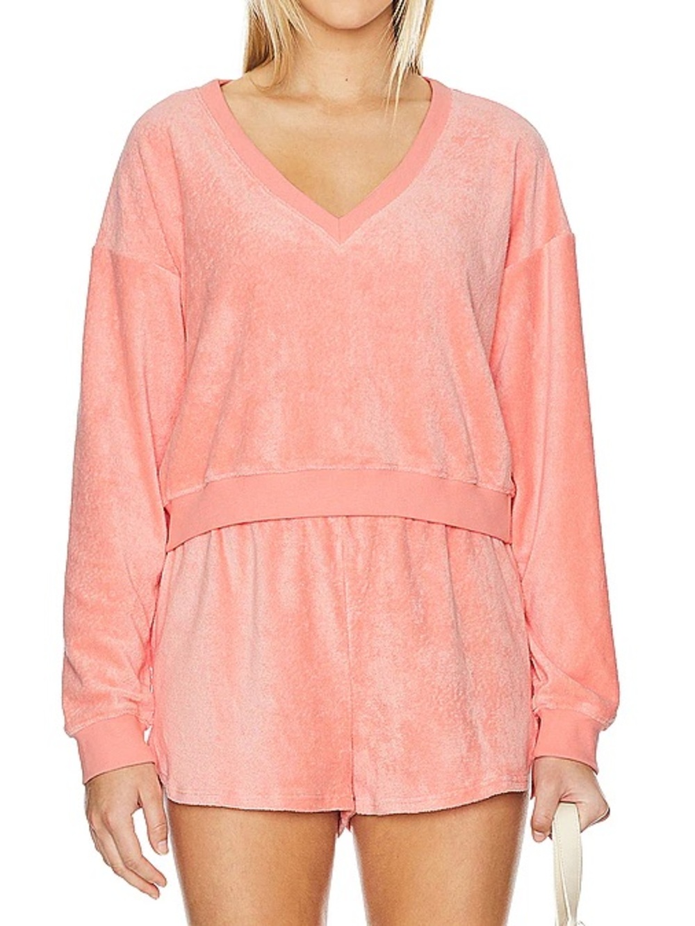 Women’s Beyond Yoga Tropez Terrycloth Pullover Shorts Set Loungewear Size L